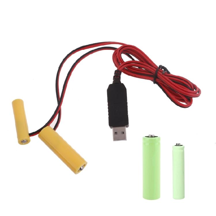 1 In 2 USB Power Supply 4.5V LR03+LR06 Battery Eliminators Switches for LED Light