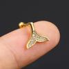 Gold-Plated Creative Screw Earrings with Micro-Inlaid Zircon