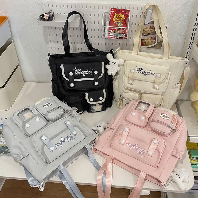 College style ins simple learning tutoring bag spring and summer new large-capacity shoulder messenger bag