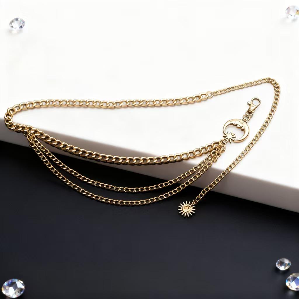Cross Atmosphere Metal Pendant Waist Chain - Trendy Women's Fashion Accessory Body Chain