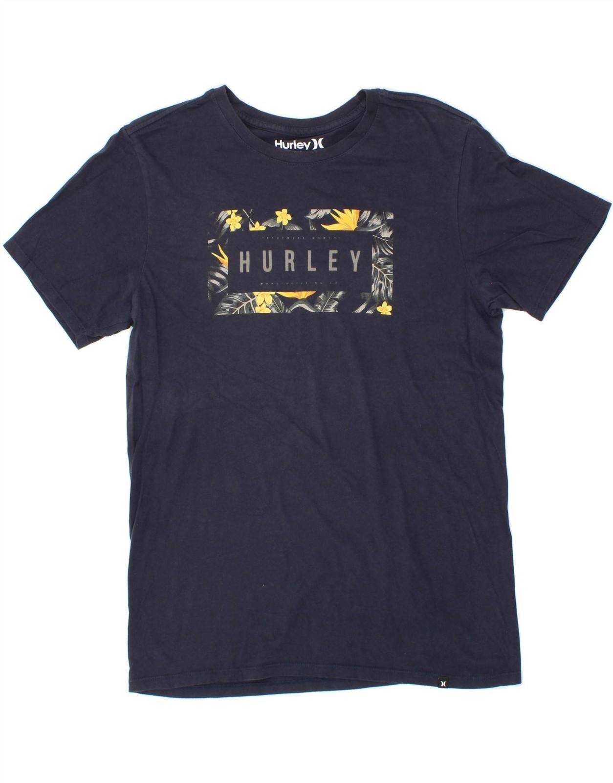 HURLEY Mens Graphic T-Shirt Top Small Navy Blue Cotton CL50 XXXL