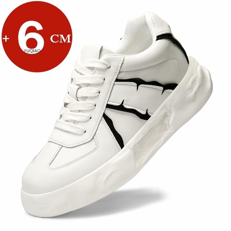 

Модная обувь на платформе 6 см для мужчин из натуральной кожи, модные лифтовые спортивные удобные дышащие кроссовки на массивной супертолстой платформе 37