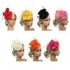 Feather Fascinator Caps Mesh Makeup Prom Elegant Hair Accessories  Women