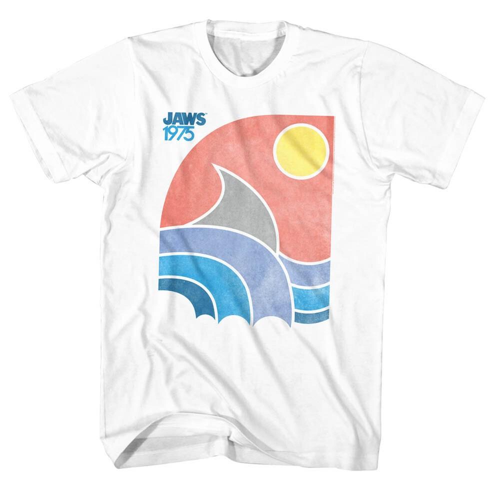 Jaws 70 s Thriller Movie Pastel Waves In The Sunset Men s T Shirt Unisex T-Shirt S