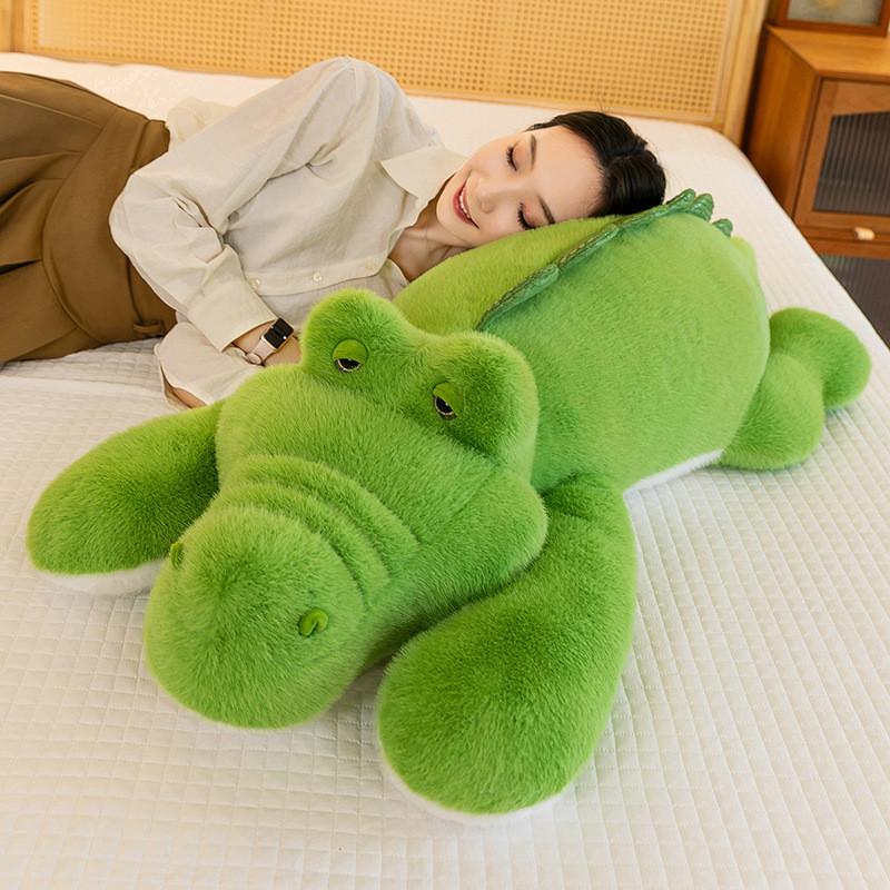 Adorable Green Crocodile Plush Pillow Soft Animal Toy For Kids Creative Gift Idea
