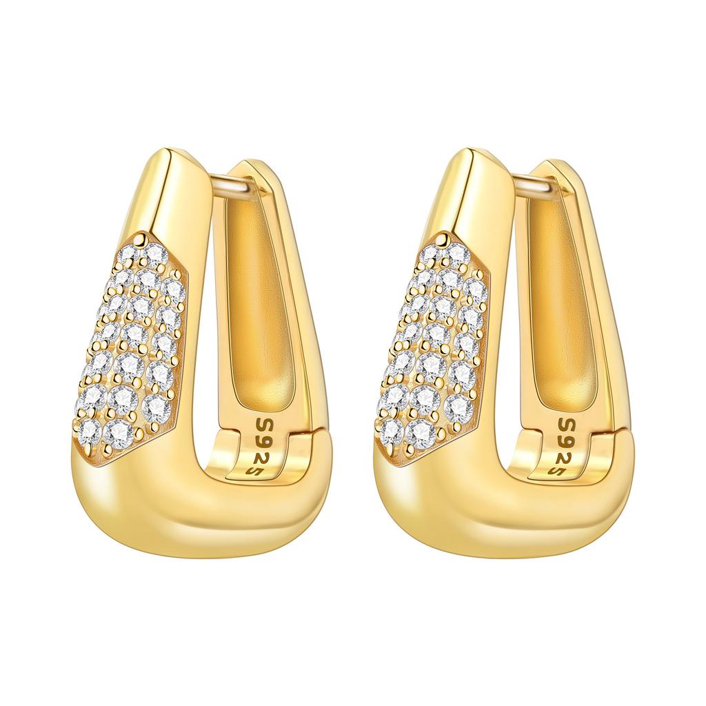 Orstarry S925 Sterling Silver 18k Gold Modern Square Earrings Hoop Earrings for Women Jewelry Original Trendy Anniversary Gifts