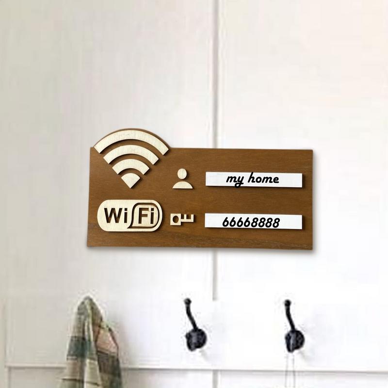 Wifi-skylt för gäster Trä-Wi-Fi-tavla för gäster Restaurang-Wi-Fi-tavla för handskrift Konto & Lösenord