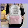 Soft Girl Dot Pattern Nylon Backpack With Cartoon Puppy And Polka Dot Print Designfor Teens And Adults