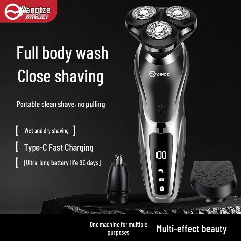 Yangzi Mini Electric Shaver for Men - Small Beard Trimmer, Super Clean Steel Cutter.