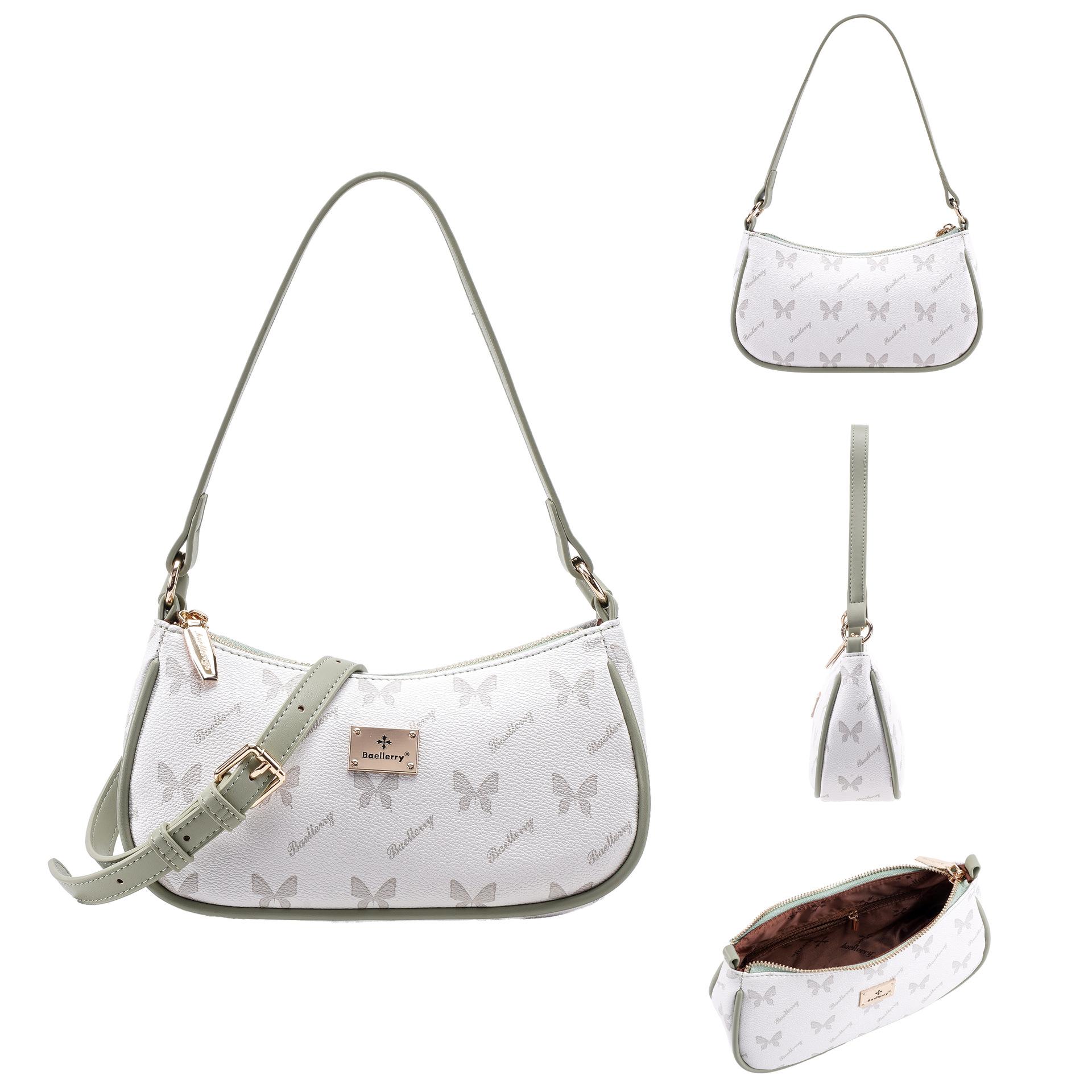 Women s small messenger bag Korean version butterfly printing portable shoulder bag high-end cute underarm bag woman one size светло-зеленый