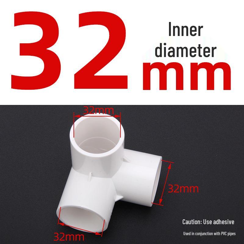 PVC 3-Way Elbow Water Pipe Fittings (20/25/32) - Drainage & Supply Plastic Adapter