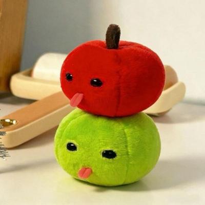 Abstract Green Apple Plush Doll Keychain Backpack Pendant Creative Funny Fruit Keyring Accessories Friends New Year Gift