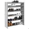 VidaXL Shoe Rack Sonoma Grey 80x25x100 Cm Engineered Wood, Shoe Storage, Storage Cabinet of 859901