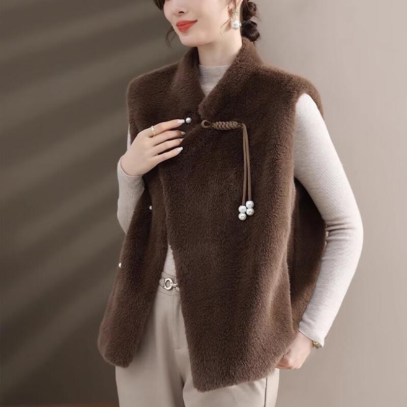 Женский зимний жилет из искусственного меха и бархата YUZHAOLIN 2XL