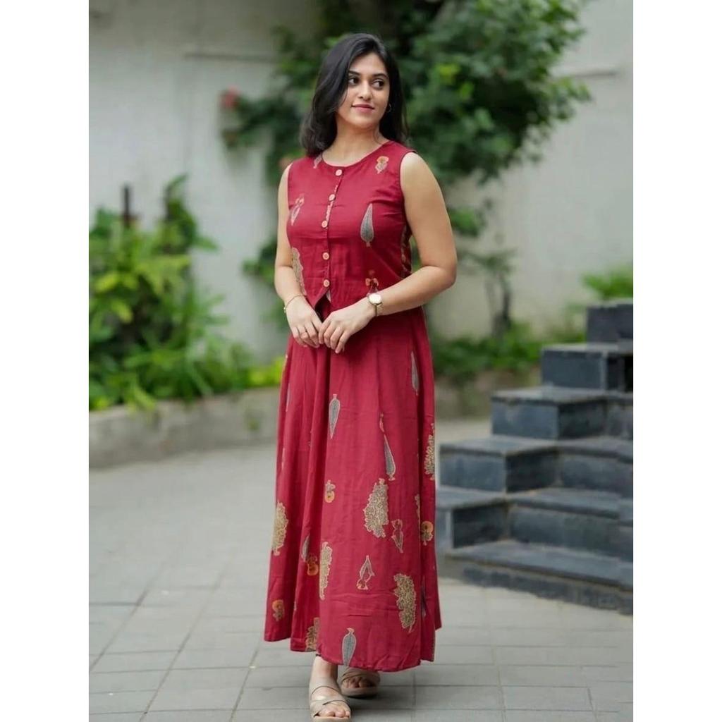 Women's Printed Cotton Top with Skirt Set Indian Bollywood Casual Wear Kurti Set