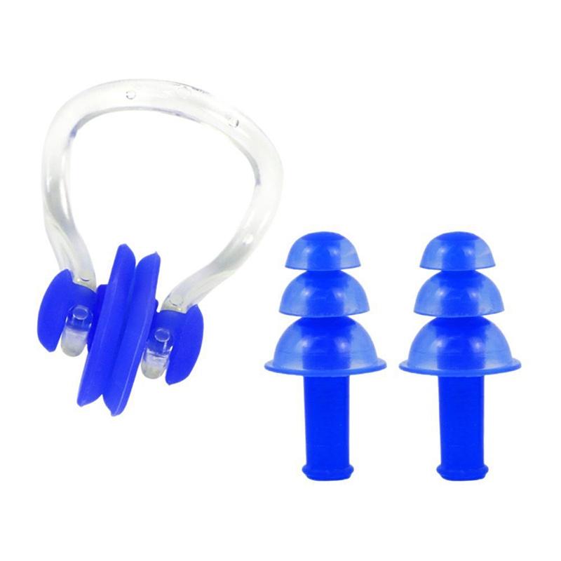 1 Set Waterproof Soft Silicone Swimming Earplugs Nose Clip Swimming Ear & Nose Protector For Adult Children