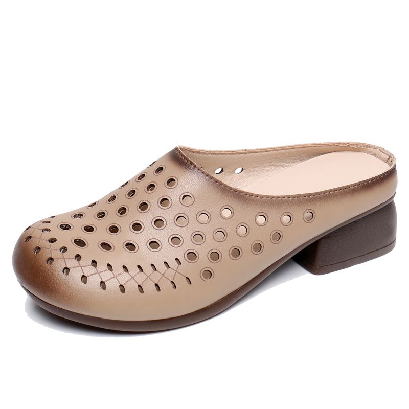 

Женские зеленые сандалии 2024 года, летние удобные босоножки на платформе из натуральной кожи, нескользящие, модные женские туфли CN 39