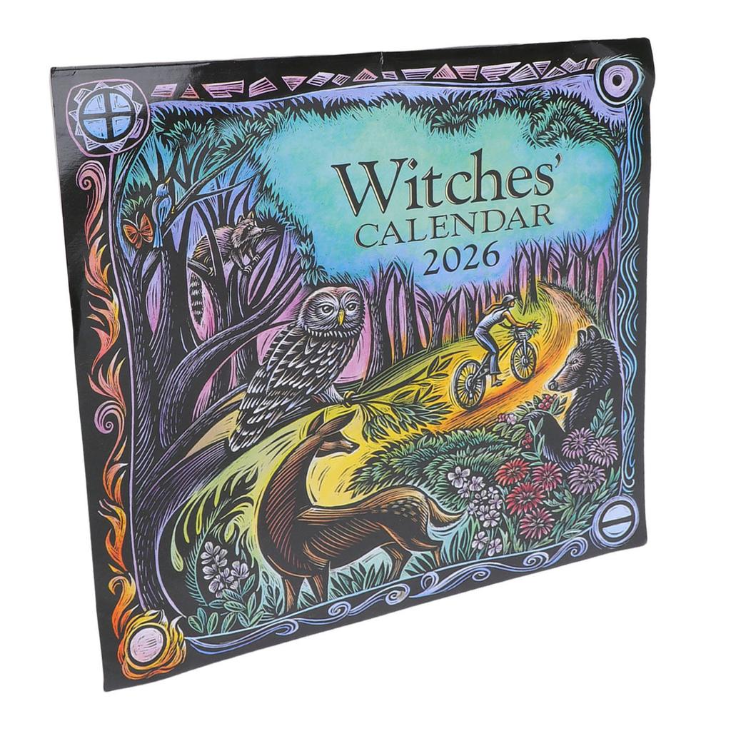 2026 Witches Calendar Coated Paper Astrological Witches Planner Calendar with Spells Rituals Moon Phases
