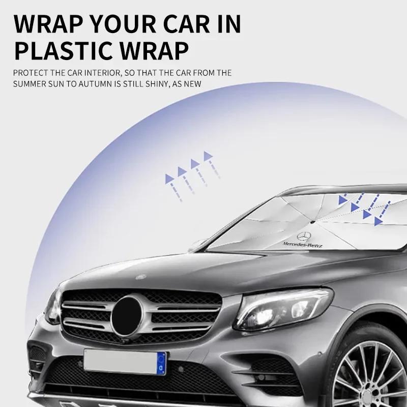 Car Logo Windshield Sunshade Umbrella for MERCEDES BENZ W203 W204 W205 W206 W209 W210 W211 W212 W213 W176 W166 W163 W221 W222 CDEFG1