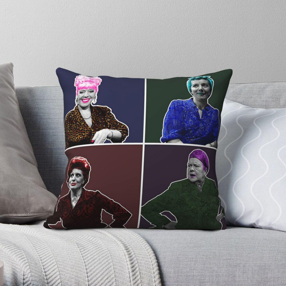 Green Harvest Unisex Coronation Street Ladies Square Pillowcase Polyester Linen Velvet Pattern Zip Decor Room Cushion Case
