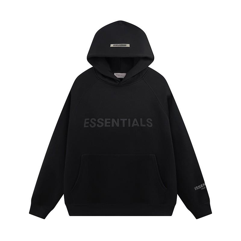 Essentials Streetwear Oversized Hoodie Men Women With Reflective 3D Letter Print Cotton Fleece Warm Loose Fit Sweatshirt