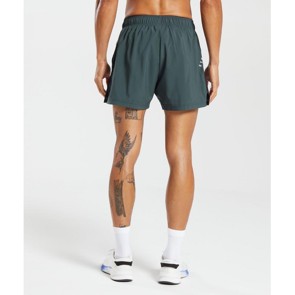 Gymshark Sport 5  Pantaloni scurți Verde ceață Negru A2A8K ECDP