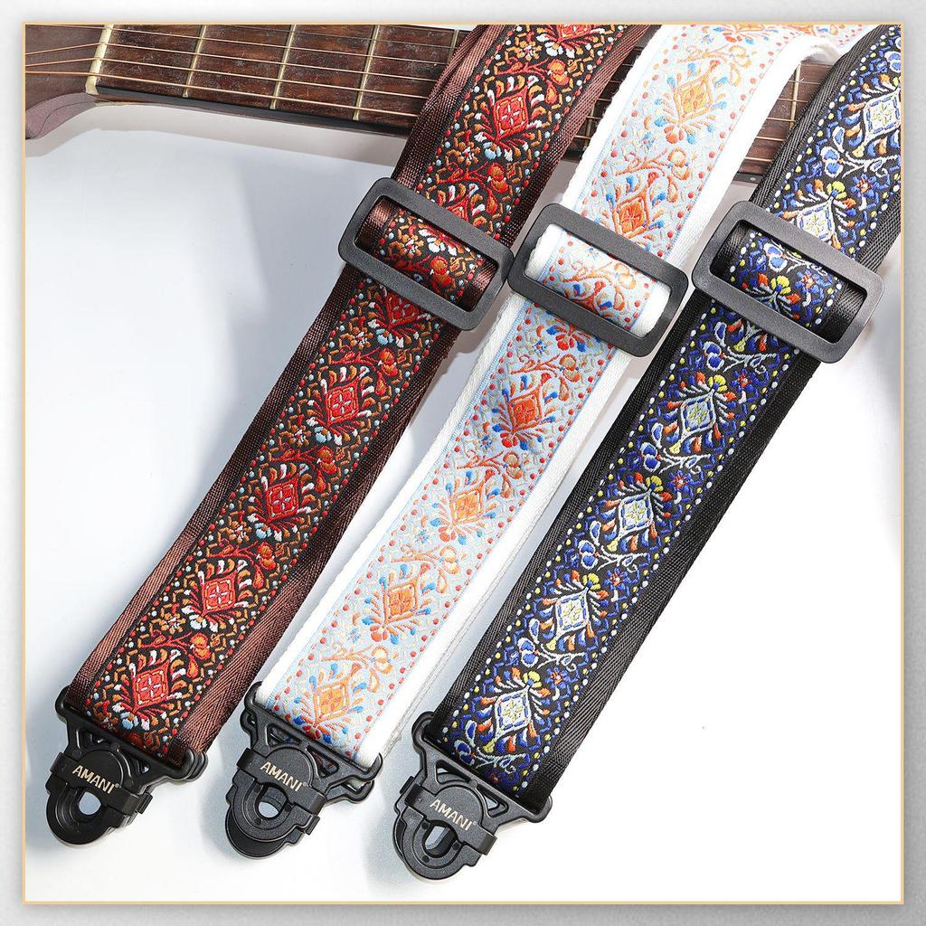 AMANI Omanni Anti-Drop Guitar Shoulder Strap for Electric, Bass, & Acoustic Guitars