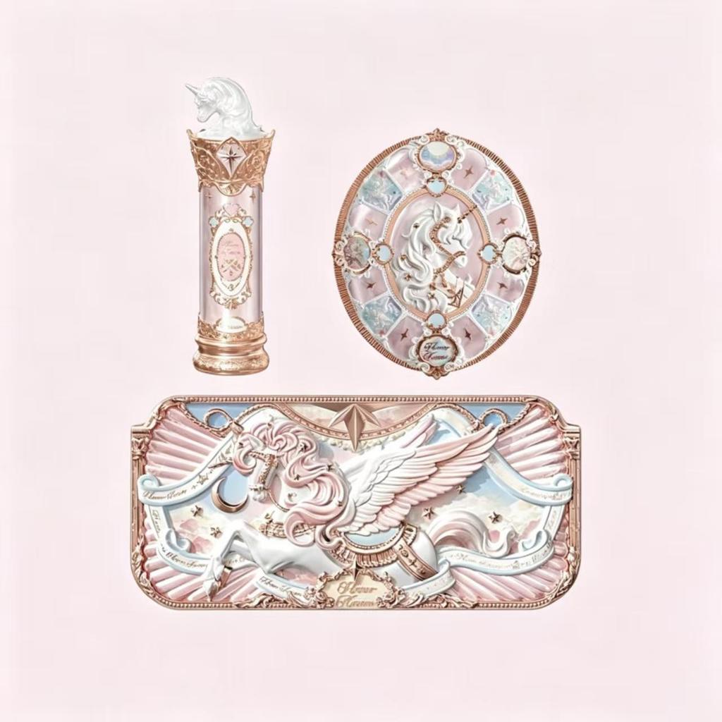 {Pre-vendita} Flower Knows Nuova Serie Cavaliere Unicorno Ombretto, Profumo, Rossetto, Blush e Palette Borse Occhi Set da 5 Pezzi per Fidanzata, Regalo di Compleanno