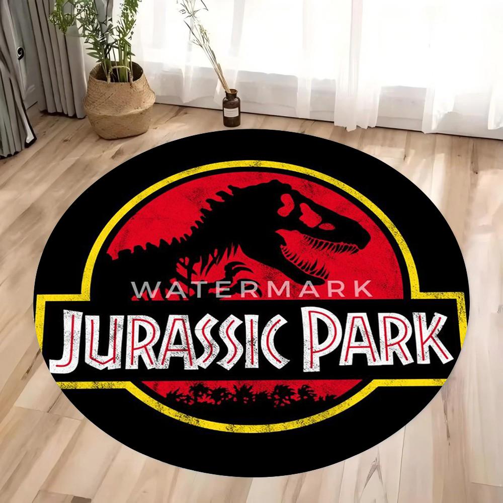 MINISO Disney JURASSIC PARK Dinosaur Round Carpet Non-slip Rugs for Home Living Room Rug Washable Bedroom Floor Mat Gift