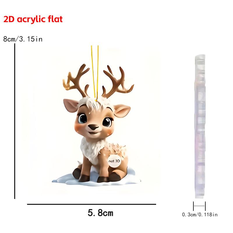 Christmas Deer Ornament Set 9PCS Kawaii Red Green Festive Design for Tree Home Gift Essential Christmas Tree Decorations