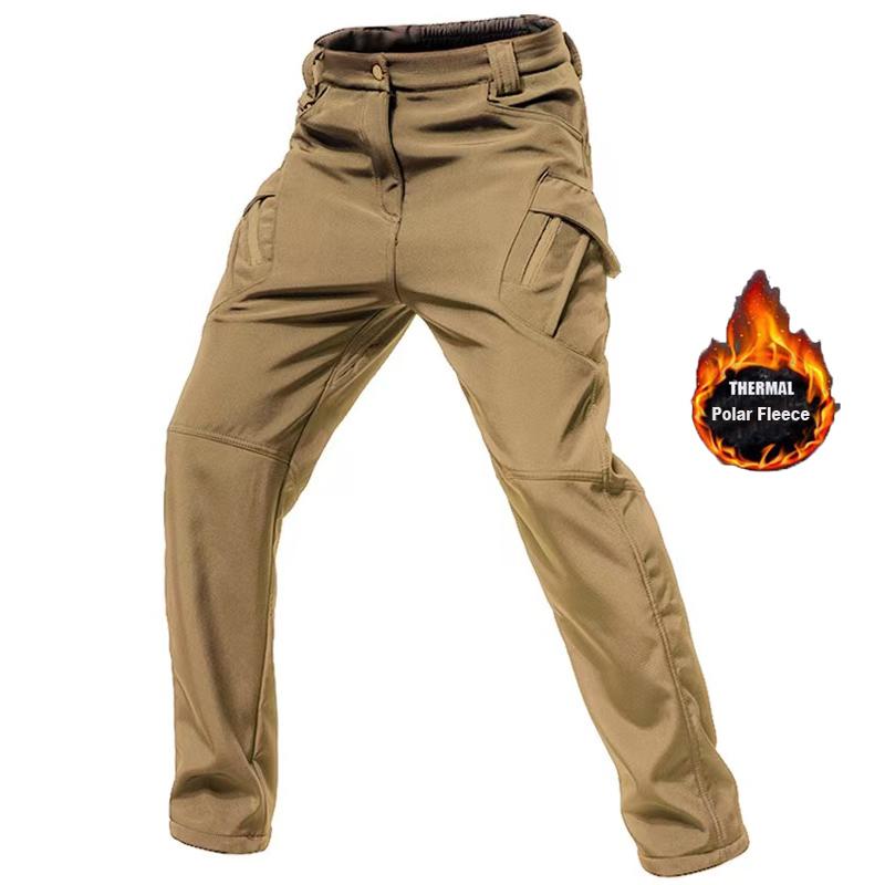 Men's City Cargo Autumn Winter Fleece Softshell Hiking Pants Fishing Climbing Trekking Casual Hunting Camping Trousers S-5XL