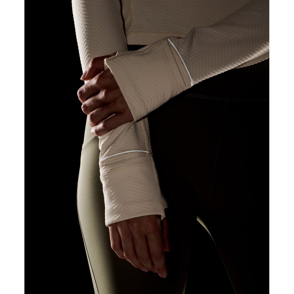 Lululemon It S Rulu Cropped Half Zip  Chevron Updated Light Ivory