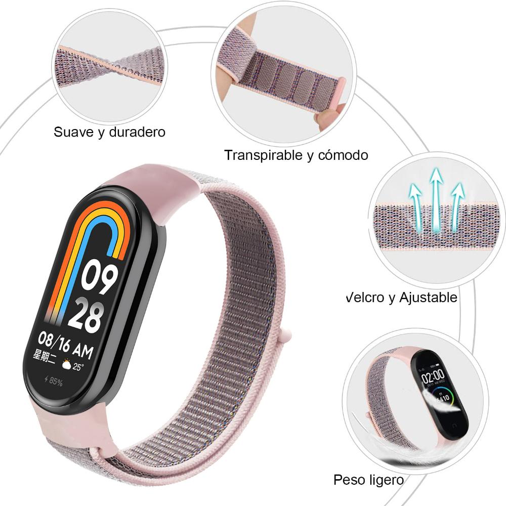 Nylon Loop For Xiaomi Mi Band 10/9/8 Bracelet NFC Breathable Bracelet Wristband Correa Sport Watchband for Mi band 8/9/10 Strap
