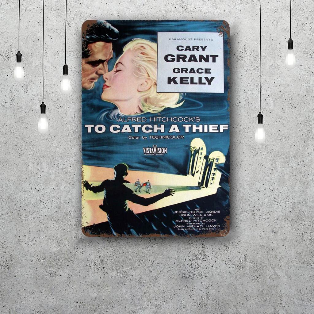 Alfred Hitchcock Decor Vintage Metal Signs Tin Signs Captain Poster Decor for Bar Pub Club Man Cave Wall Decoration