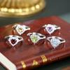 Natural Gemstone S925 Silver Ring, Twisted Arm Design, Women's Adjustable Fashion Jewelry