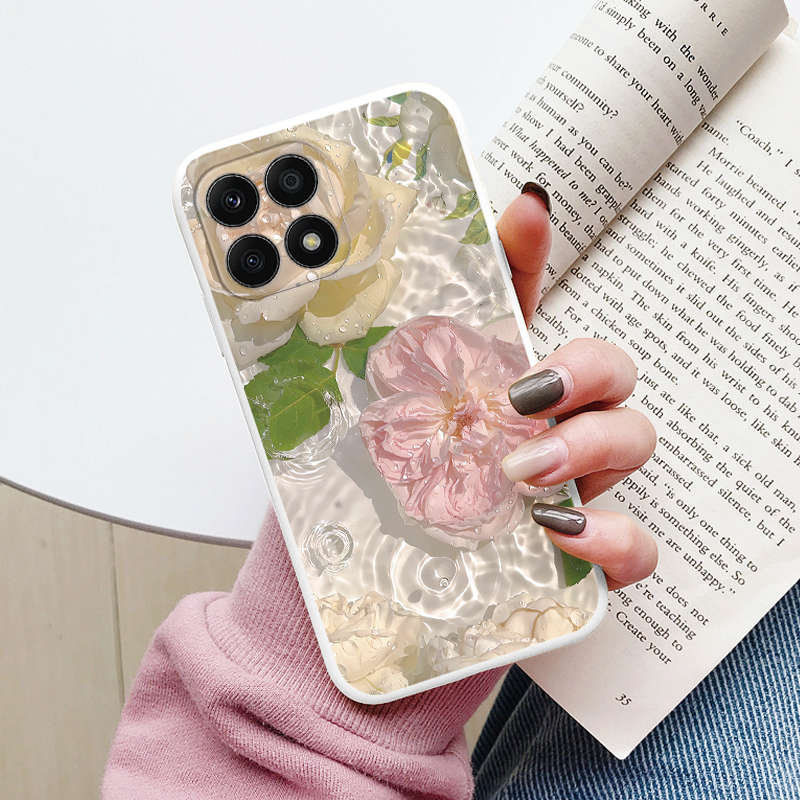 

Case For Honor X8 4G 5G X6 70 Lite X8A X6A X6B X8B 200 Smart Cover Leopard Print Fashion Flower Soft Silicone Fundas Shell Honor X6