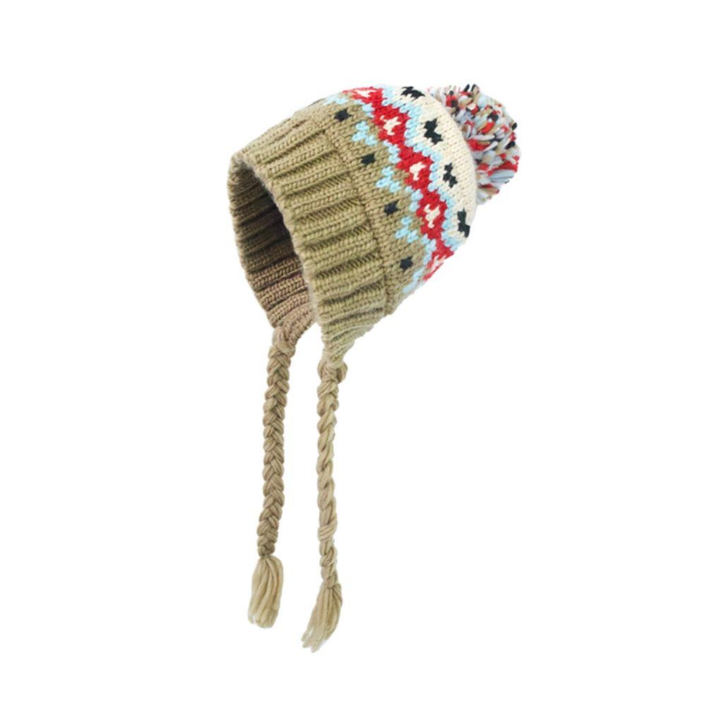 Windproof Children Knitted Hat Autumn Winter Ear Protection Hats Cute Boys Girls Beanie Cap  Kids