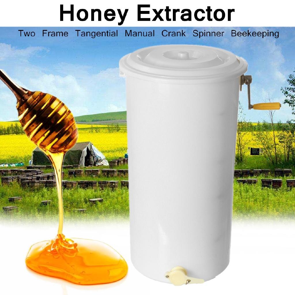 Food Grade Plastic Honey Extractor Two Frame Tangential Manual Crank Spinner Beekeeping Food Grade Plastic Easy Pour Gate Easy To Clean Plastic New