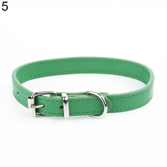 Fashion Adjustable Faux Leather Solid Color Dog Cat Puppy Neck Strap Pet Collar