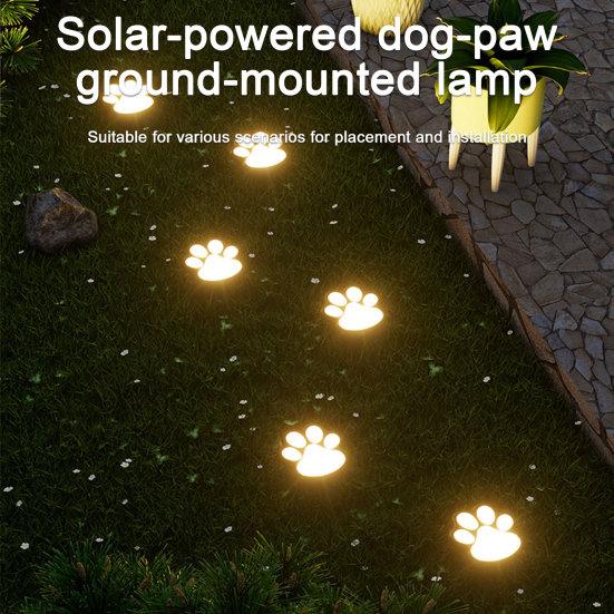 Yousheng Dog Paw Solar Light, Cute Paw Garden Pathway Light, Waterproof Solar Outdoor In-Ground Light for Pet Lovers Patio Lawn