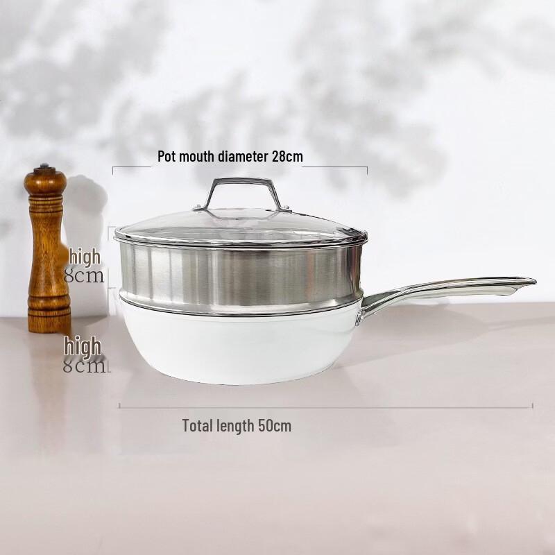 ZISHI 28cm Ceramic Non-stick Frying Wok