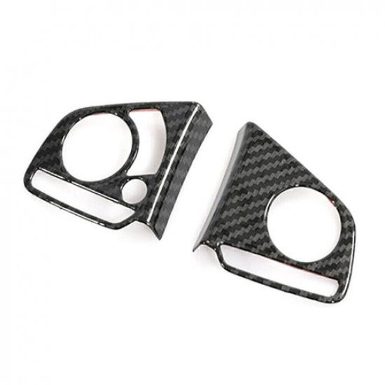 2pcs Carbon Fiber Style Steering Wheel Cover Trim For Honda CRV CR-V 2017-2021<