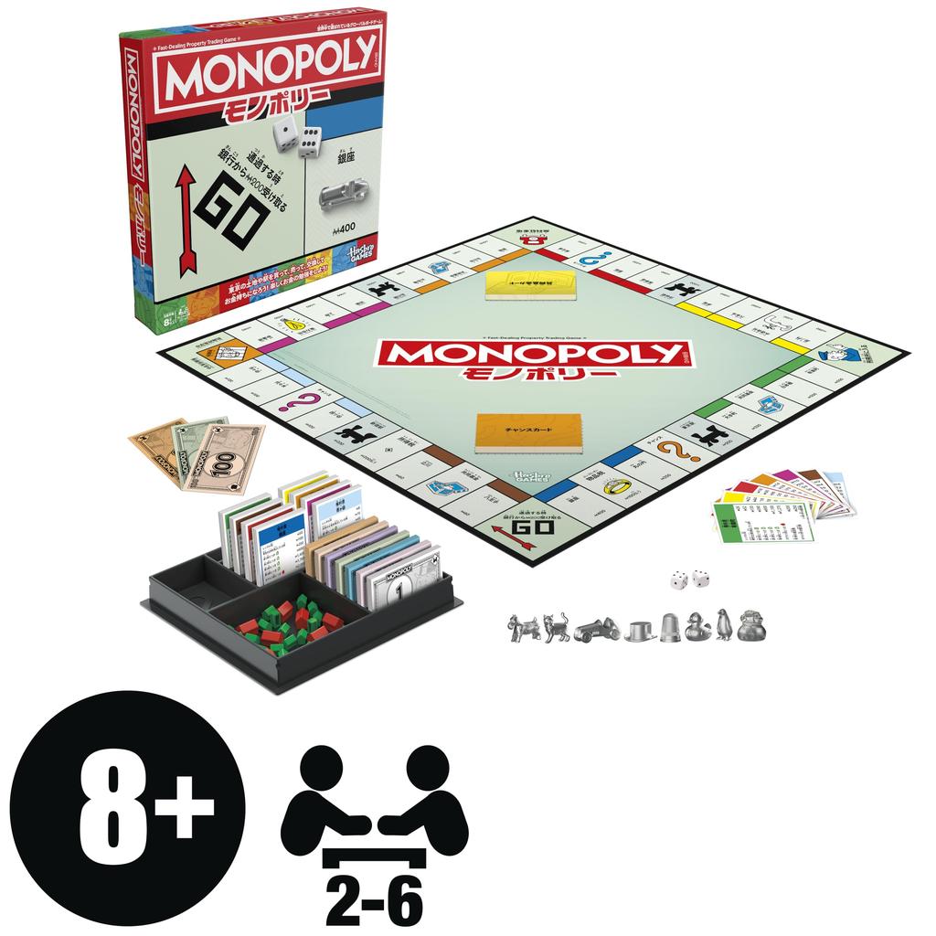 Hasbro Monopoly Board Classic Game with Storage Tray and Large Ages G0009 Game, Pieces, 8+, 2-6 Players,