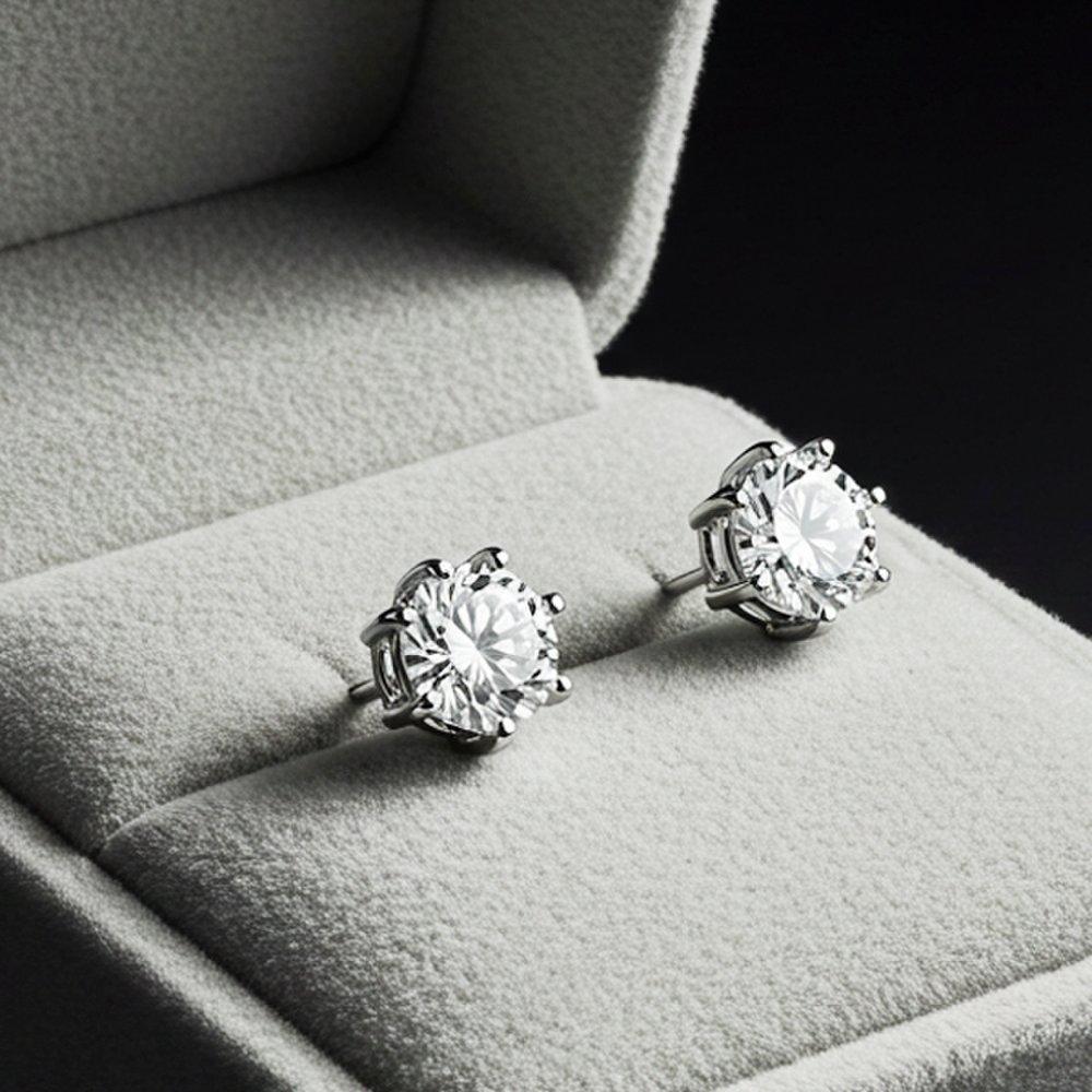 Maison De She Moissanite Wrap Earrings with Diamonds, 6 Prongs, 8-Parts