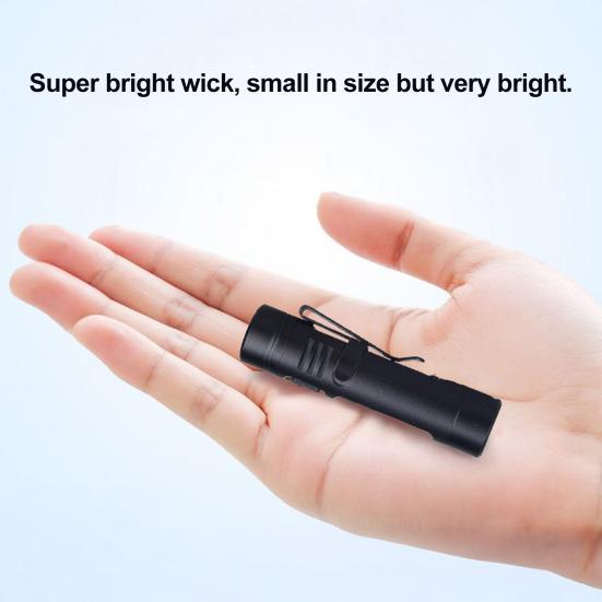 Rechargeable Flashlight Hands-Free LED Torch with Magnetic Base And Rear Buckle 500 Lumens High Power Mini Light for Camping Hiking Travel