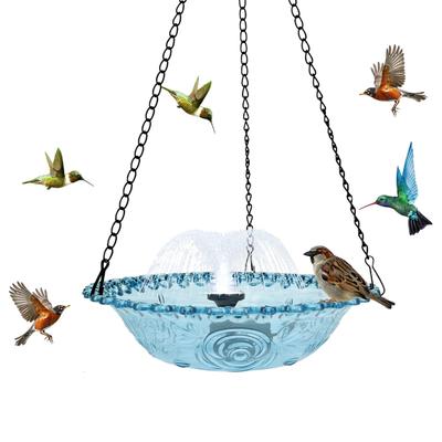 Hanging Bird Bath Fountain USB Powered Bird Water Feeder Outdoors Garden Landscape Decoration Hummingbird Bath Feeder Bowl