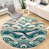 1pc Whale Ocean Office Round Area Rug,  Mat Suitable For Office, Under Office Chairs Bedroom Living Room Home Decor, Room Deco