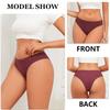 FINETOO 4Pcs Cotton Ribbed Underwear Women's Sexy Low-Waist Breathable Thongs Girls Sports Panties Stretchy T Back Soft Lingerie