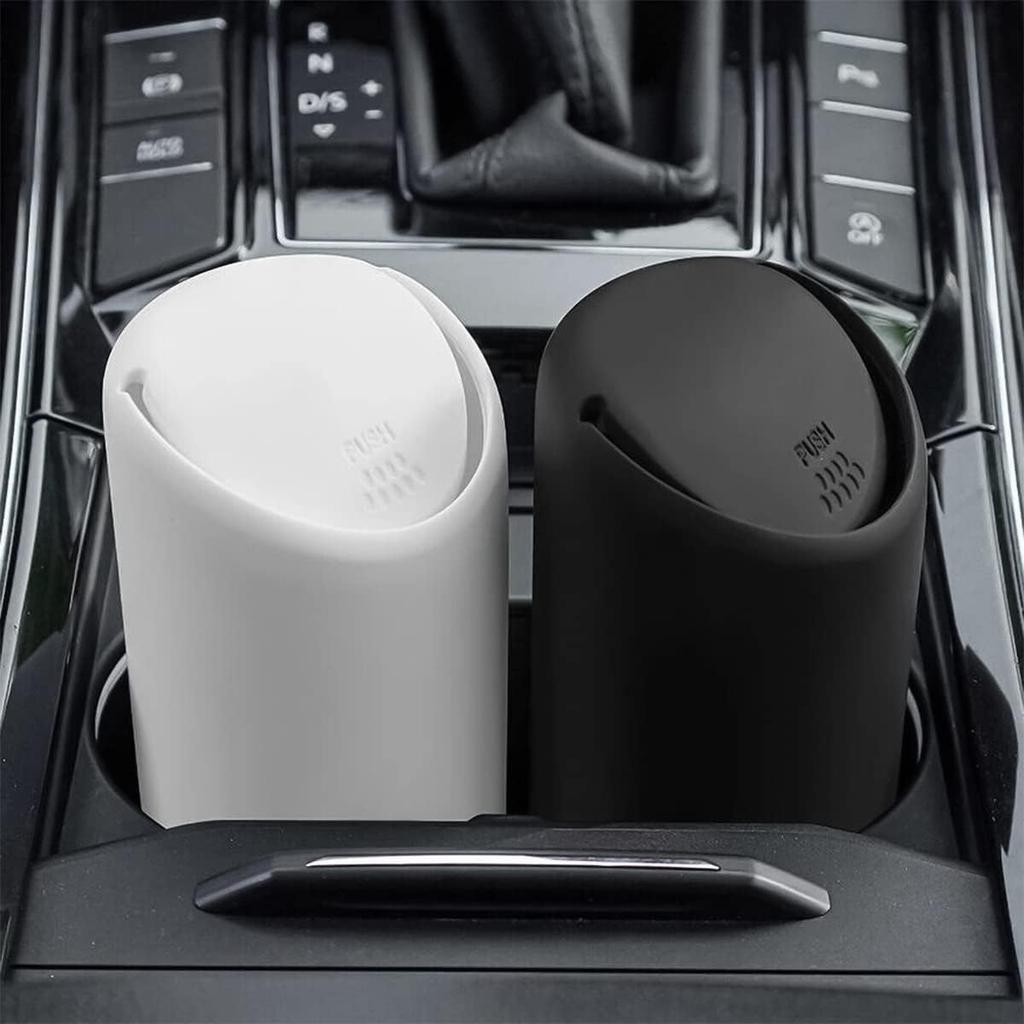 BELOMI Car Trash Can, Mini Silicone Auto Garbage Container With Lid, Waterproof Leakproof Portable Trash Dustbin, Vehicle Rubbish B For Automotive,