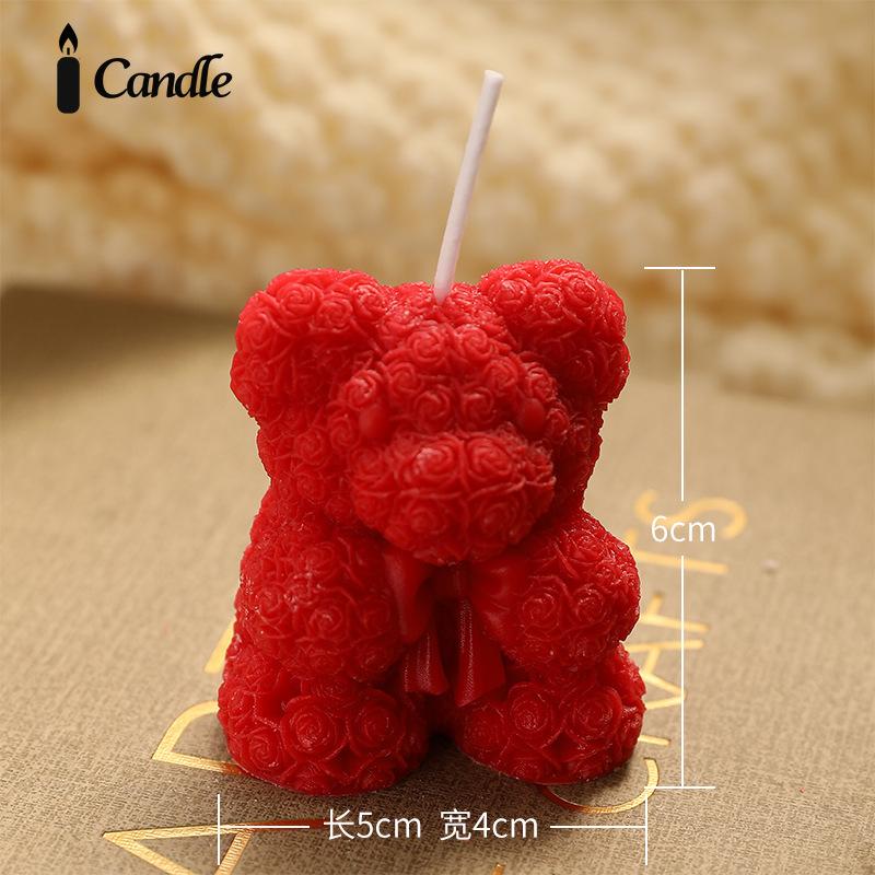 Souvenir Creative Rose Bear Home Ornament Fragrance Premium Atmosphere Send Muse Birthday Gift Scented Candles